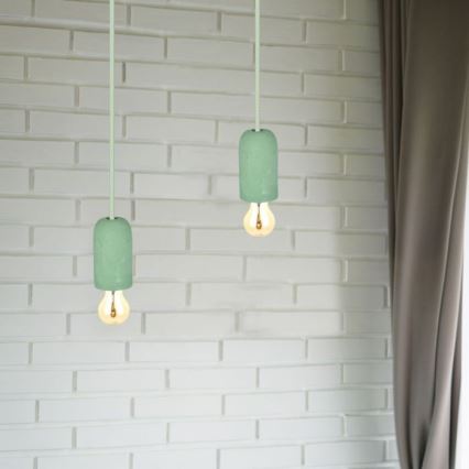 Kabl za napajanje 1xE27/60W/230V beton/zelena