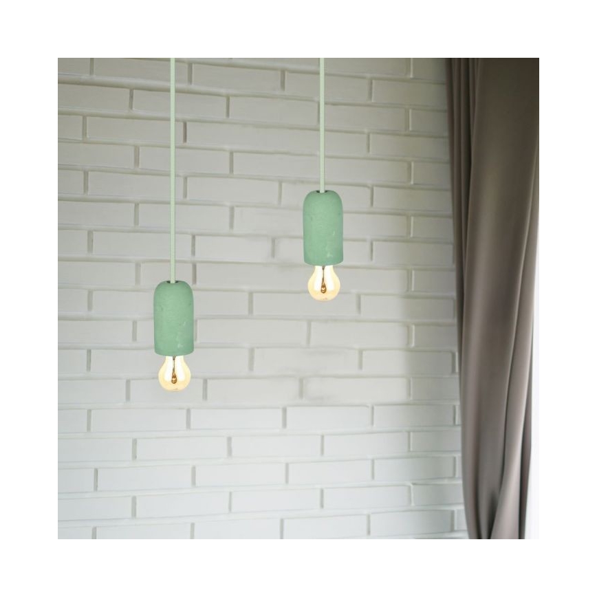 Kabl za napajanje 1xE27/60W/230V beton/zelena