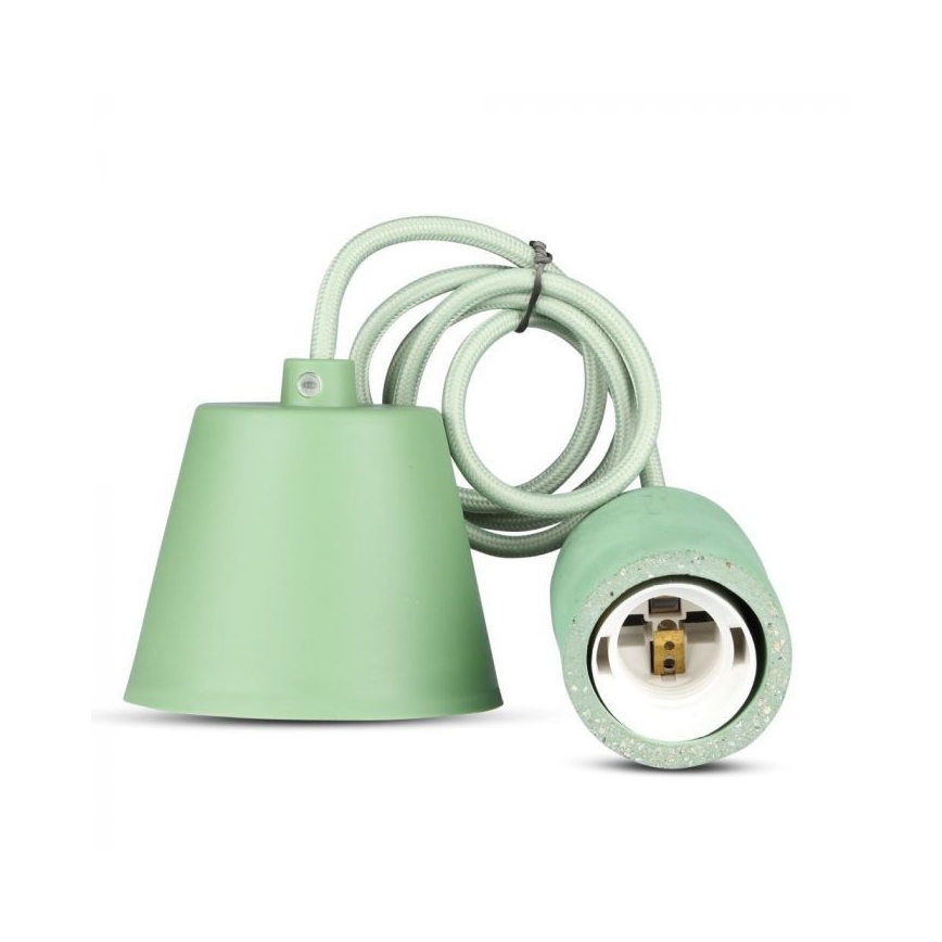 Kabl za napajanje 1xE27/60W/230V beton/zelena