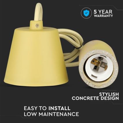 Kabl za napajanje 1xE27/60W/230V beton/žuta