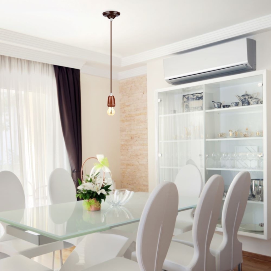 Kabl za napajanje 1xE27/60W/230V braon/porcelan