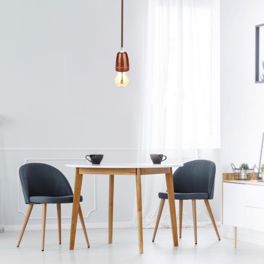 Kabl za napajanje 1xE27/60W/230V braon/porcelan