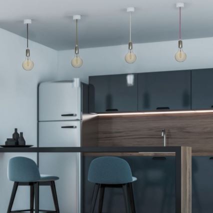 Kabl za napajanje 1xE27/60W/230V braon/sjajni krom