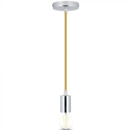 Kabl za napajanje 1xE27/60W/230V braon/sjajni krom