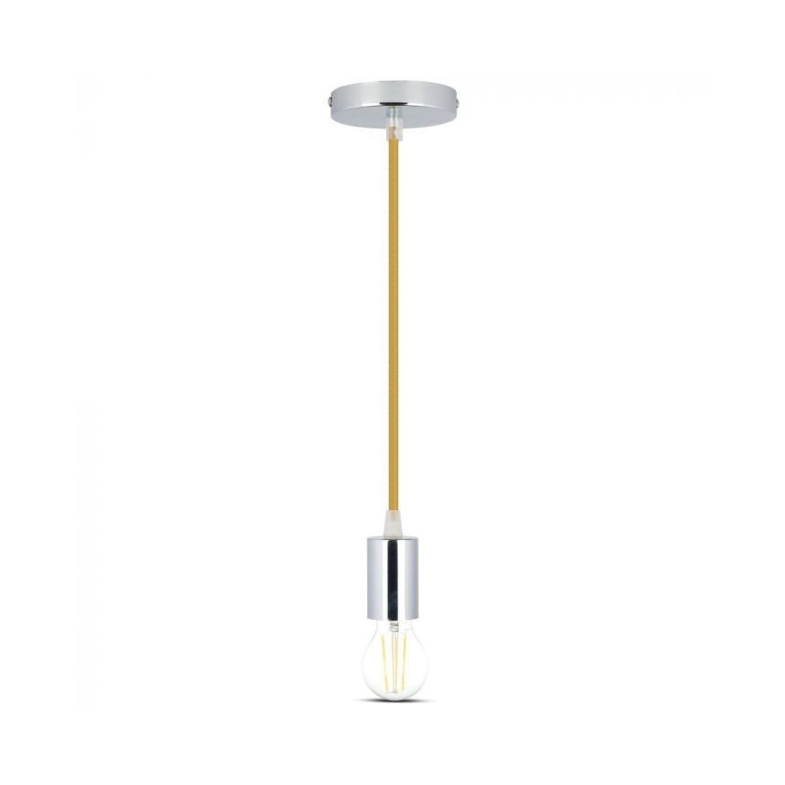 Kabl za napajanje 1xE27/60W/230V braon/sjajni krom