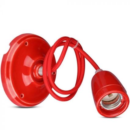 Kabl za napajanje 1xE27/60W/230V crveno/porcelan