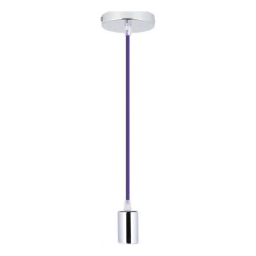 Kabl za napajanje 1xE27/60W/230V ljubičasta/sjajni krom
