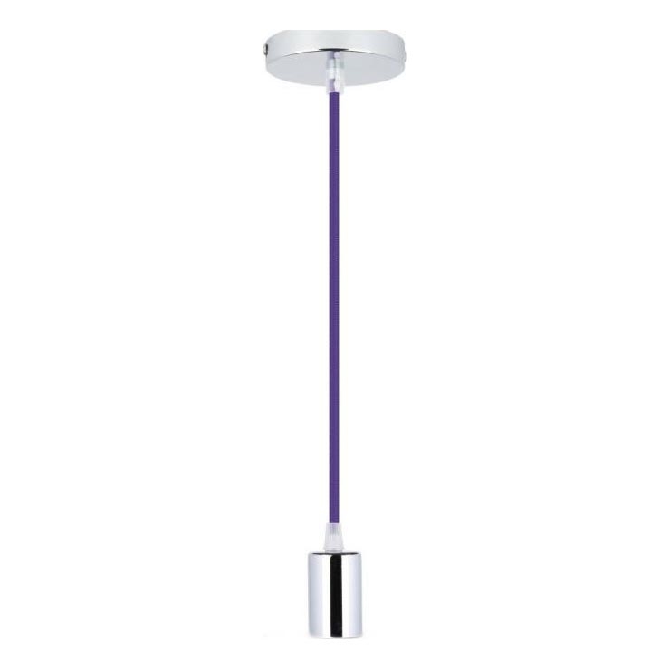 Kabl za napajanje 1xE27/60W/230V ljubičasta/sjajni krom