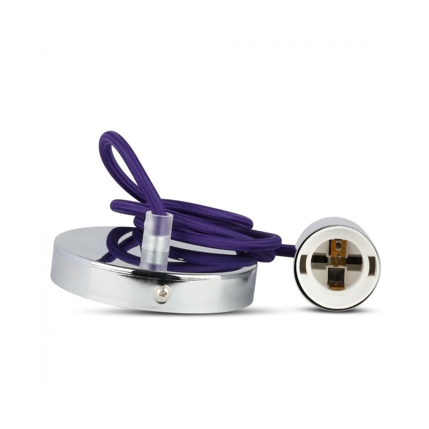 Kabl za napajanje 1xE27/60W/230V ljubičasta/sjajni krom