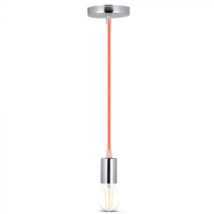 Kabl za napajanje 1xE27/60W/230V narandžasta/sjajni krom