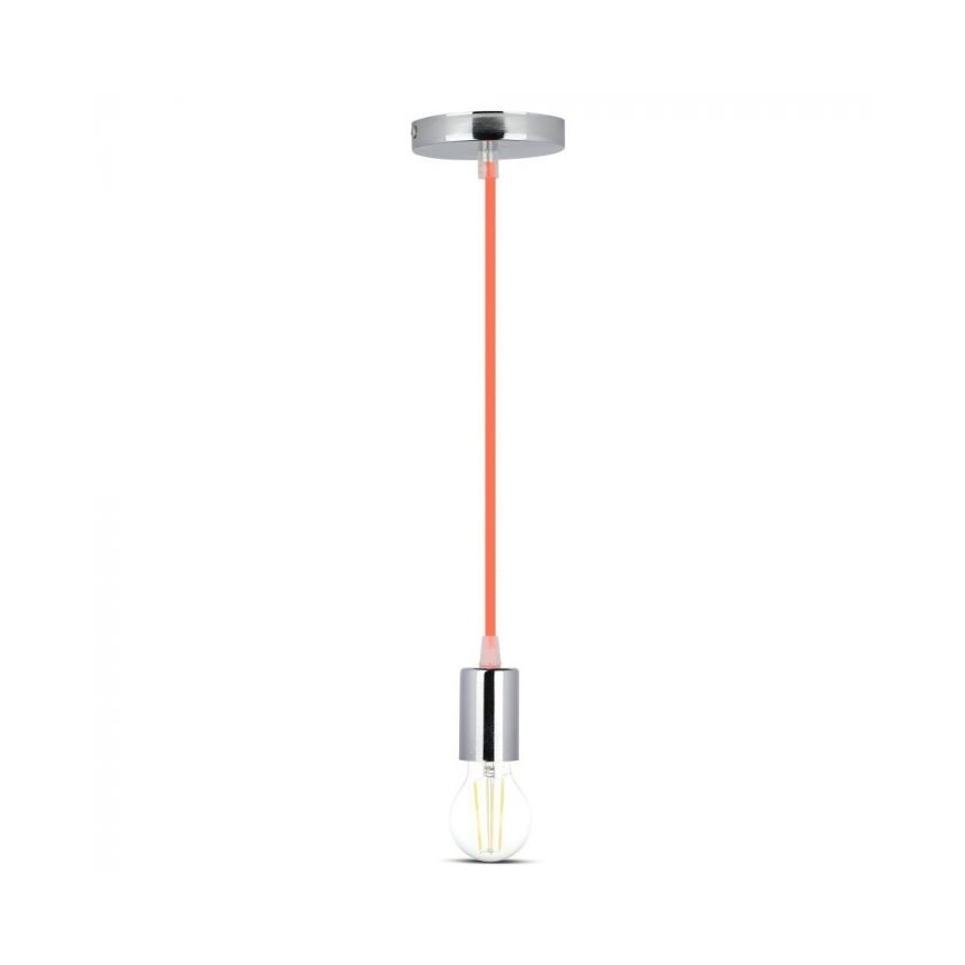 Kabl za napajanje 1xE27/60W/230V narandžasta/sjajni krom