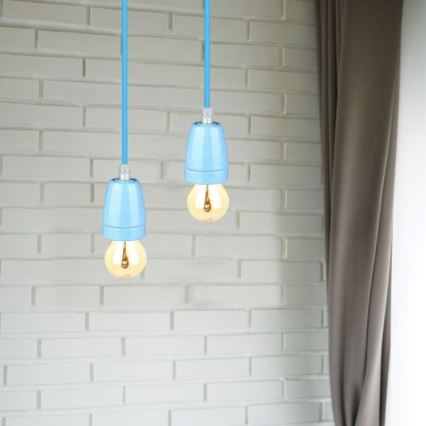 Kabl za napajanje 1xE27/60W/230V plava/porcelan
