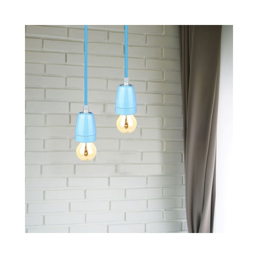 Kabl za napajanje 1xE27/60W/230V plava/porcelan