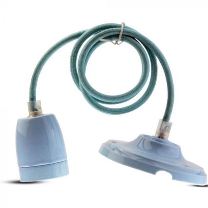 Kabl za napajanje 1xE27/60W/230V plava/porcelan