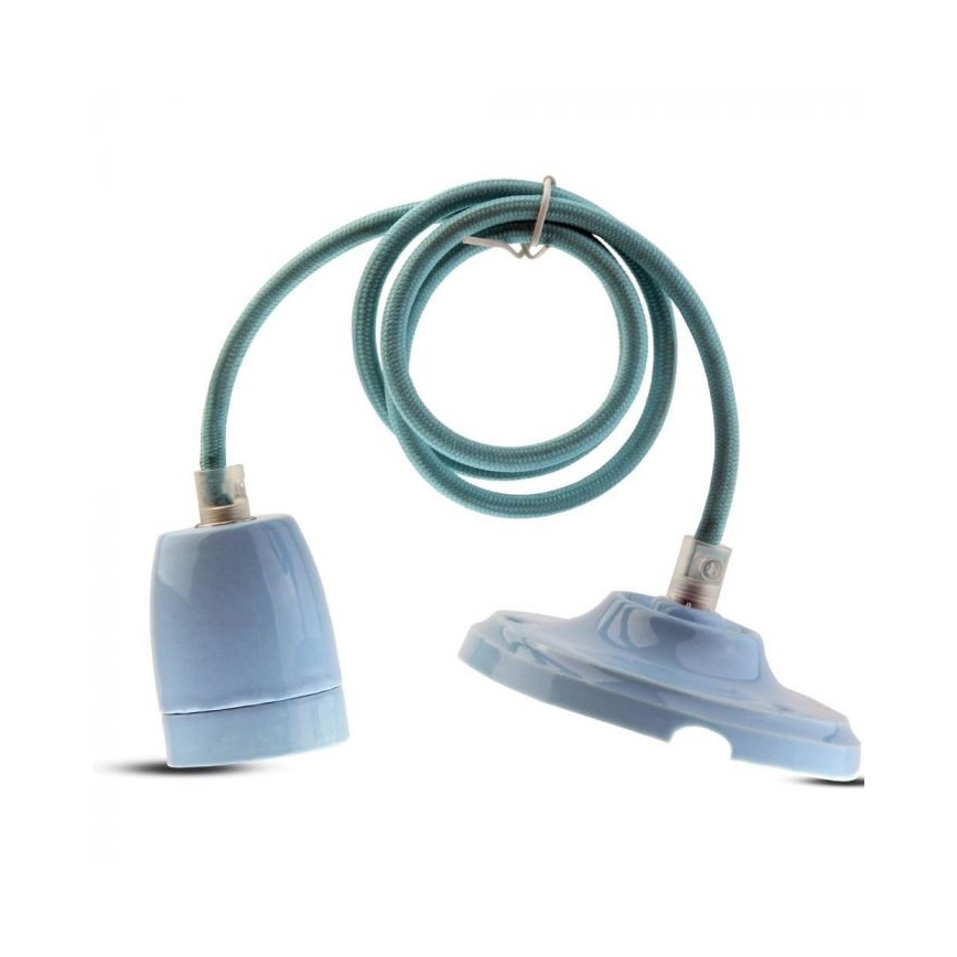 Kabl za napajanje 1xE27/60W/230V plava/porcelan
