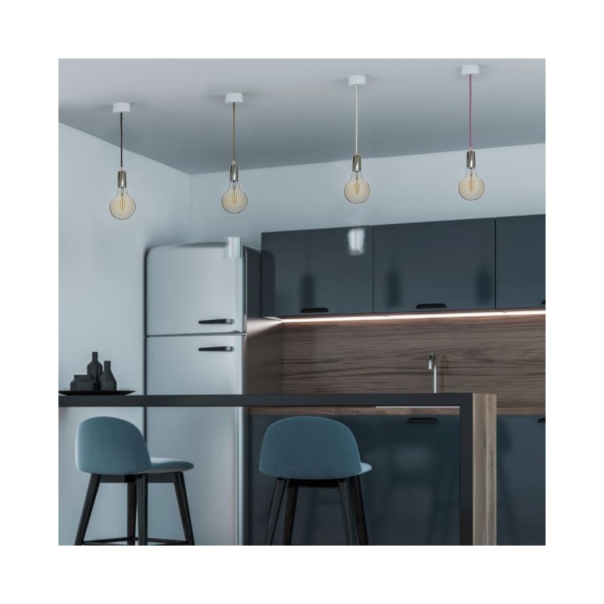 Kabl za napajanje 1xE27/60W/230V plava/sjajni krom