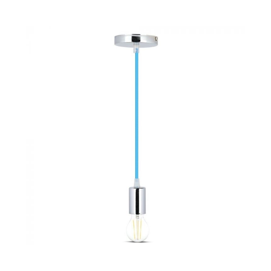 Kabl za napajanje 1xE27/60W/230V plava/sjajni krom