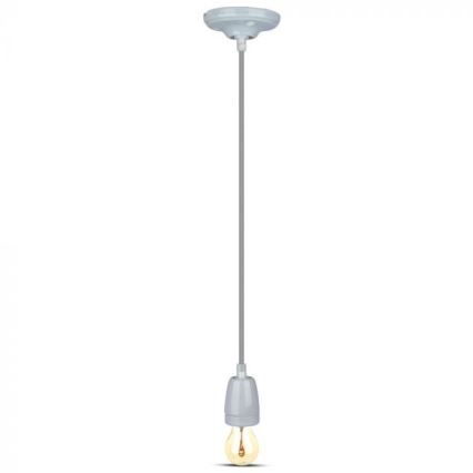 Kabl za napajanje 1xE27/60W/230V sivo/porcelan