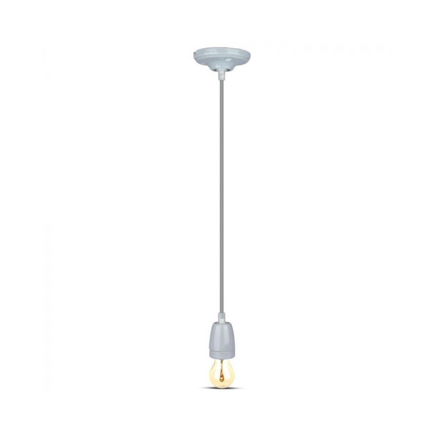 Kabl za napajanje 1xE27/60W/230V sivo/porcelan