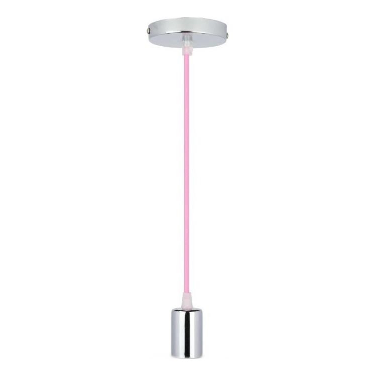 Kabl za napajanje 1xE27/60W/230V svetloroze/sjajni krom