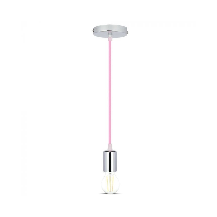 Kabl za napajanje 1xE27/60W/230V svetloroze/sjajni krom