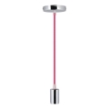 Kabl za napajanje 1xE27/60W/230V tamno roze/sjajni krom