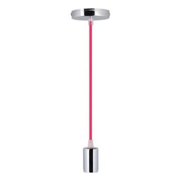 Kabl za napajanje 1xE27/60W/230V tamno roze/sjajni krom