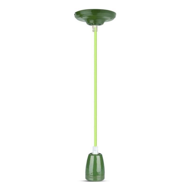 Kabl za napajanje 1xE27/60W/230V zelena/porcelan