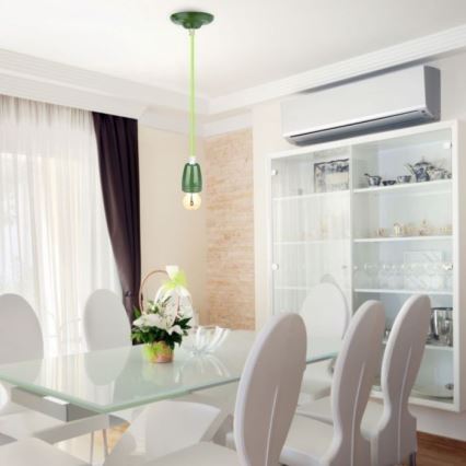 Kabl za napajanje 1xE27/60W/230V zelena/porcelan