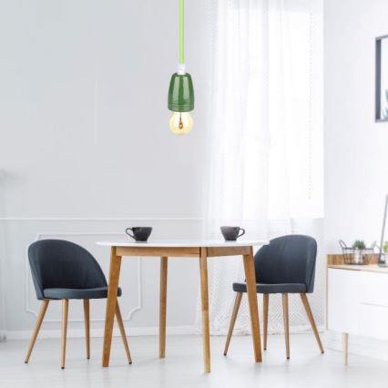 Kabl za napajanje 1xE27/60W/230V zelena/porcelan
