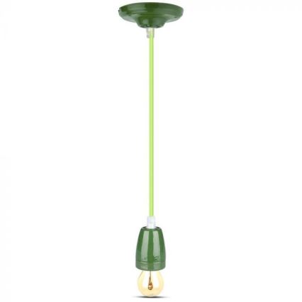 Kabl za napajanje 1xE27/60W/230V zelena/porcelan