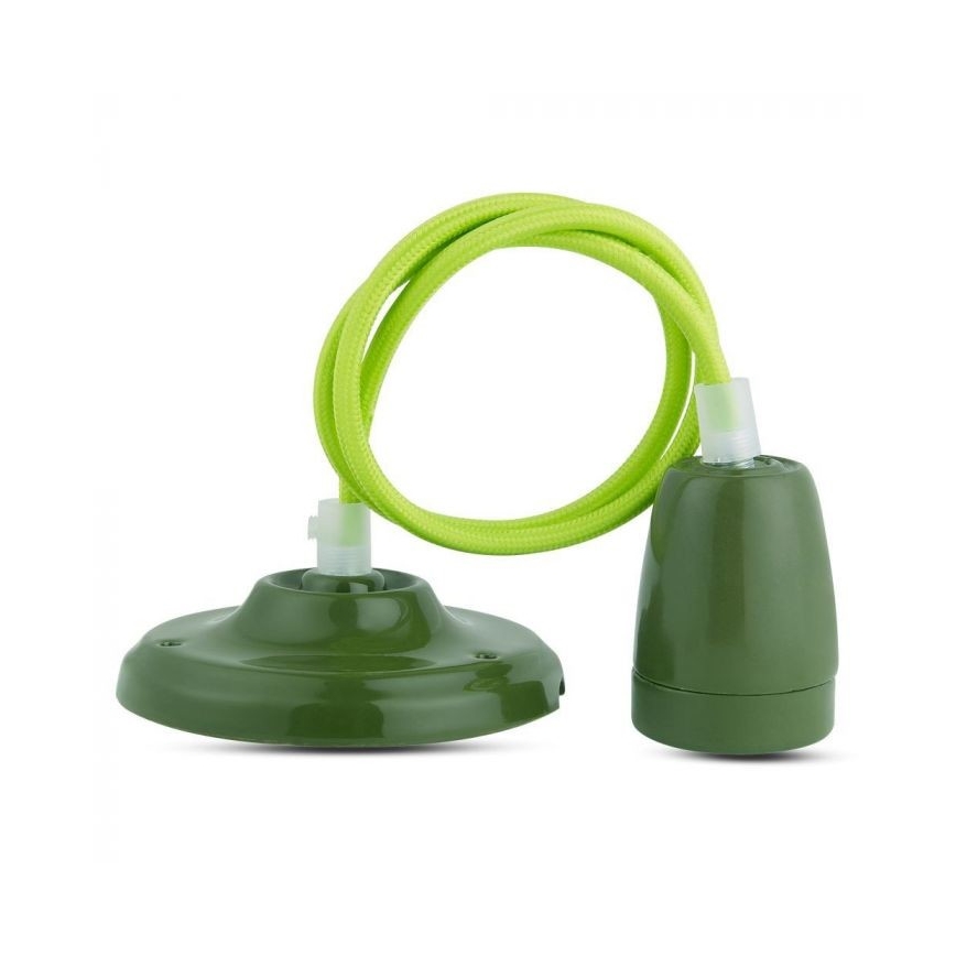 Kabl za napajanje 1xE27/60W/230V zelena/porcelan