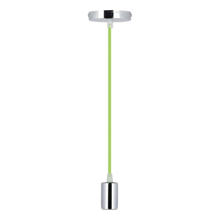 Kabl za napajanje 1xE27/60W/230V zelena/sjajni krom