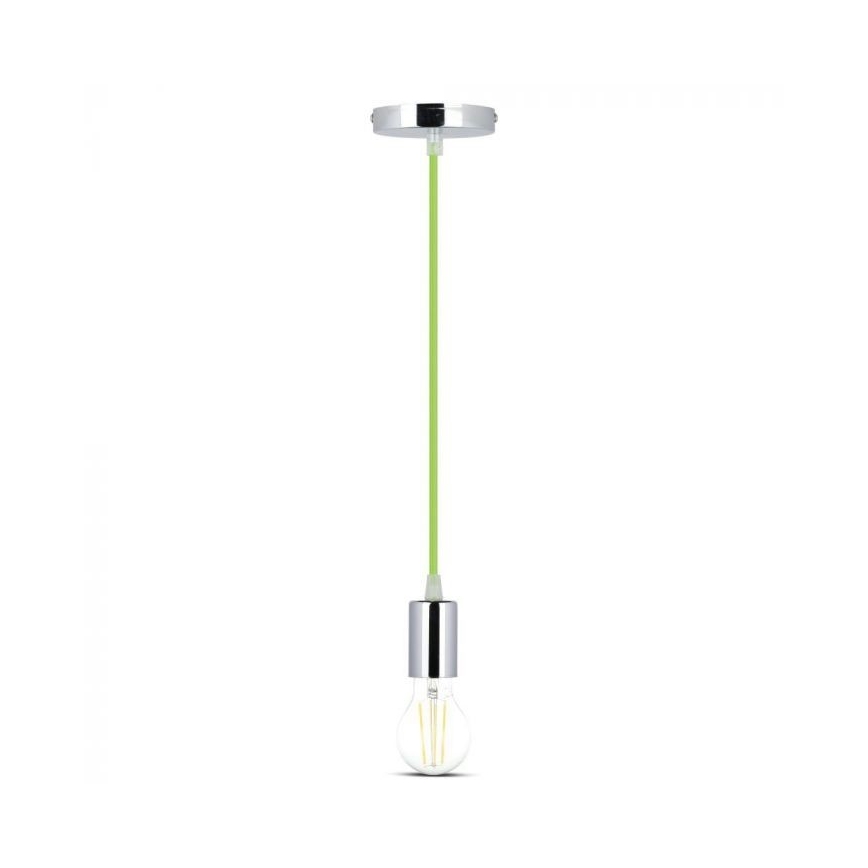Kabl za napajanje 1xE27/60W/230V zelena/sjajni krom