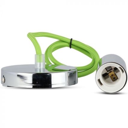 Kabl za napajanje 1xE27/60W/230V zelena/sjajni krom