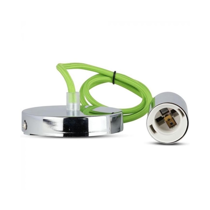 Kabl za napajanje 1xE27/60W/230V zelena/sjajni krom
