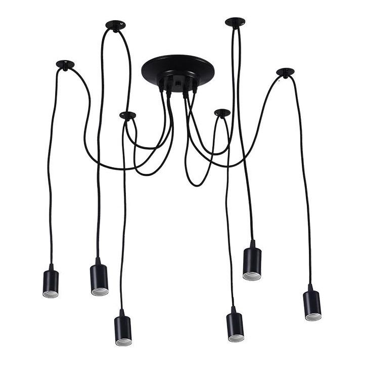 Kabl za napajanje 6xE27/60W/230V pauk crno