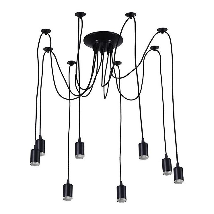 Kabl za napajanje 8xE27/60W/230V pauk crno