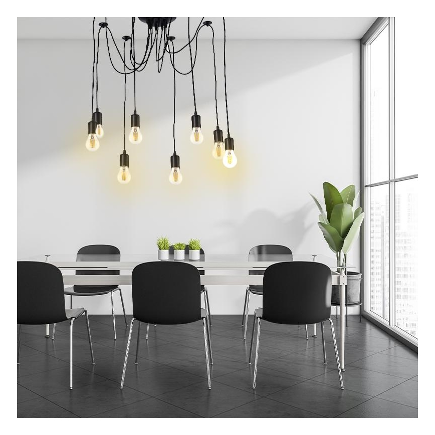 Kabl za napajanje 8xE27/60W/230V pauk crno