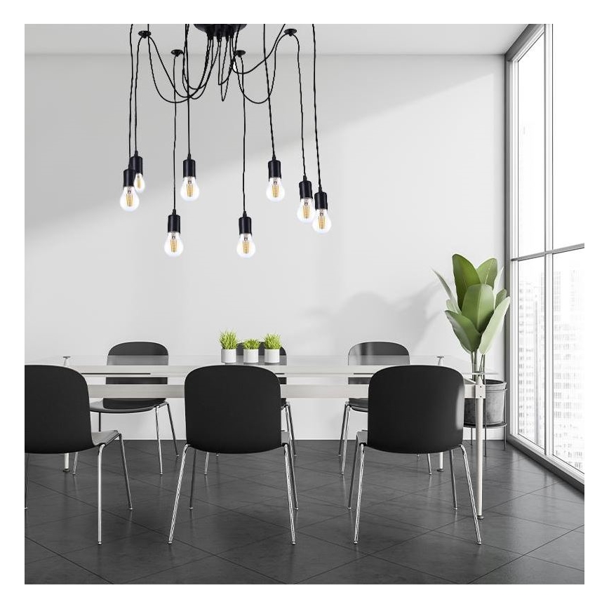 Kabl za napajanje 8xE27/60W/230V pauk crno