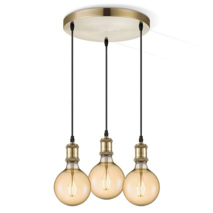 Kabl za napajanje VINTAGE 3xE27/60W/230V mesing