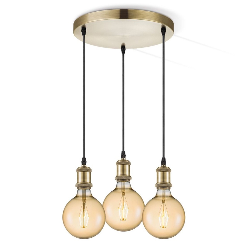 Kabl za napajanje VINTAGE 3xE27/60W/230V mesing
