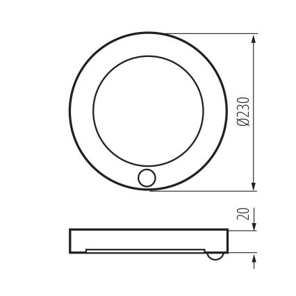 LED Plafonska/ugradbeni Lampa sa senzorom pokreta 2u1 ERGA LED/17W/230V 3000/4000/6500K crno