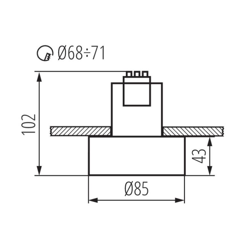Ugradbena lampa MINI RITI 1xGU10/25W/230V crno/bela