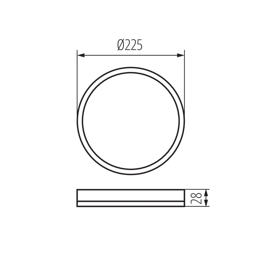 LED Plafonjera za kupatilo AZPO LED/11,8W/230V pr. 22,5 cm IP54 crno
