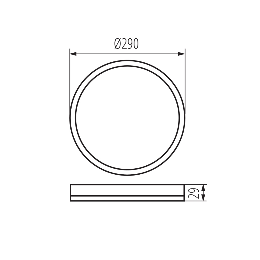 LED Plafonjera za kupatilo AZPO LED/18,5W/230V pr. 29 cm IP54 crno