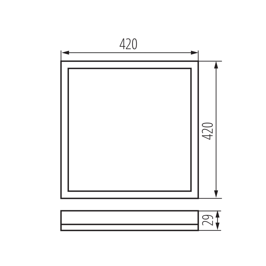 LED Plafonjera za kupatilo AZPO LED/22W/230V 42x42 cm IP54 crno