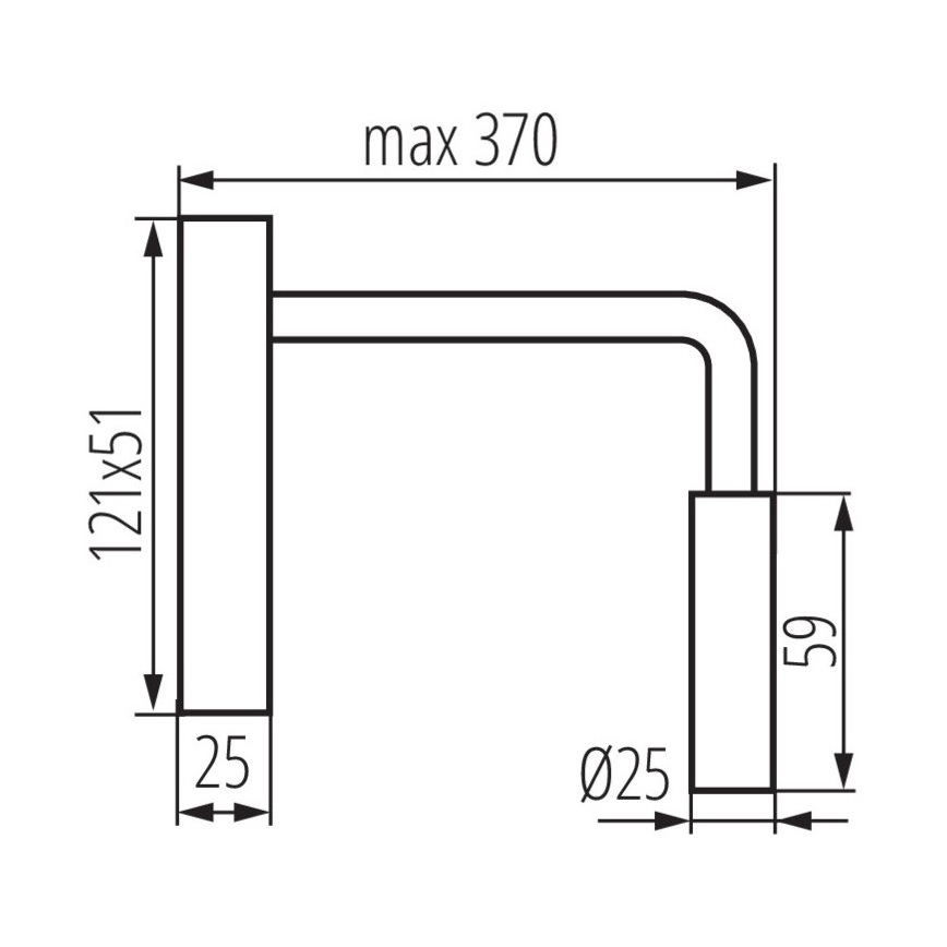 LED Zidna lampa TONIL LED/2,7W/230V crno