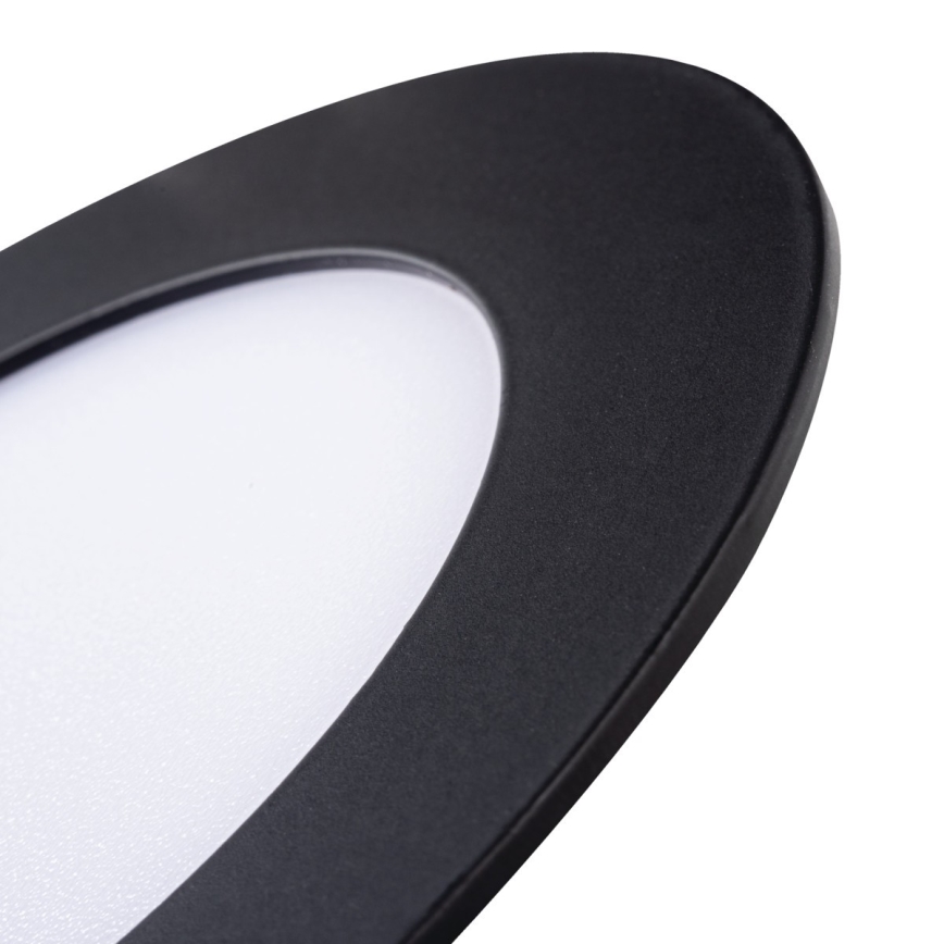 LED Ugradbena lampa za kupatilo ROUNDA LED/6W/230V IP44 crno pr. 12 cm
