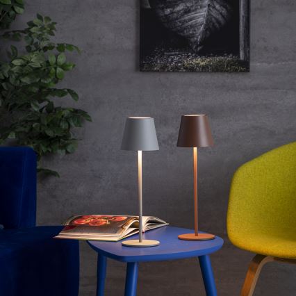 LED Prigušiva punjiva stona lampa INITA LED/1,2W/1800 mAh IP54 braon